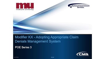 Modifier KX - Adopting Appropriate Claim Denials Management System