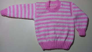 Strips knitting design for kids sweater / knitting design for beginners ( sweater for 6 to 1 years ) screenshot 3