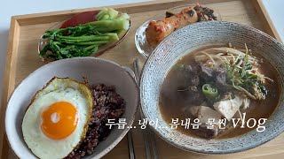 vlog. 소고기 듬뿍 냉이 된장국, 제철 참두릅, 휘슬러 이다S, 룰루레몬 레깅스, 무지템, 자라홈 쇼핑하울