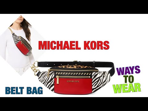 Michael Kors 29556195cg Gold Tone Logo Design With Gold Hardware Adjustable Belt  Bag Waist Pack in Grey | Lyst UK