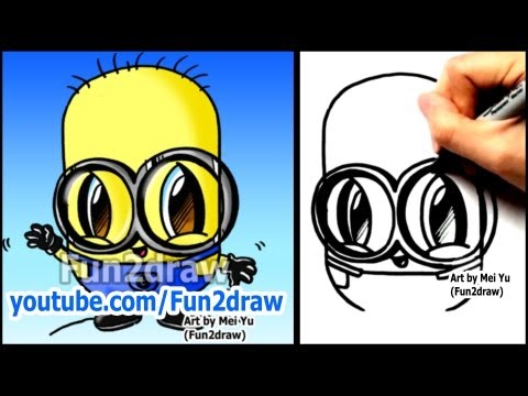 How to Draw a Minion from Despicable Me - Fun2draw style (Easy Characters)