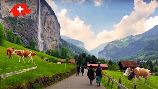 Most Beautiful Places In Switzerland. Sisikon, Lauterbrunnen Relaxing Walk 4K