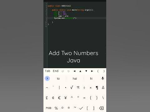 Add Two Numbers Java #shorts #programmingshorts #java - YouTube