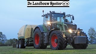 Pressing And Wrapping Bales Fendt 828 309 J.a. Berg Krone Mc Hale Lunteren
