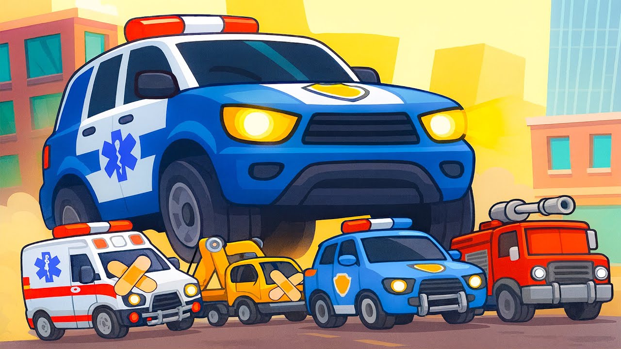 Citywide Rescue Mission 🚓🚑🔥 Emergency Vehicles Working Together | Vehicles Animation