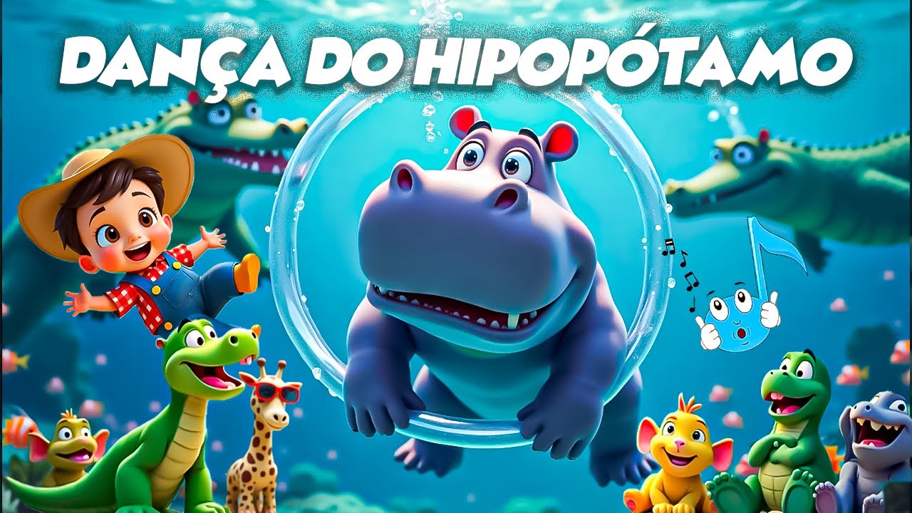 Dança do Hipopótamo 🦛 | Canção Infantil Animada e Educativa