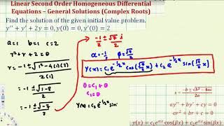 Ex : Solve a Linear Second Order Homogeneous Differential Equation Initial Value Problem complex