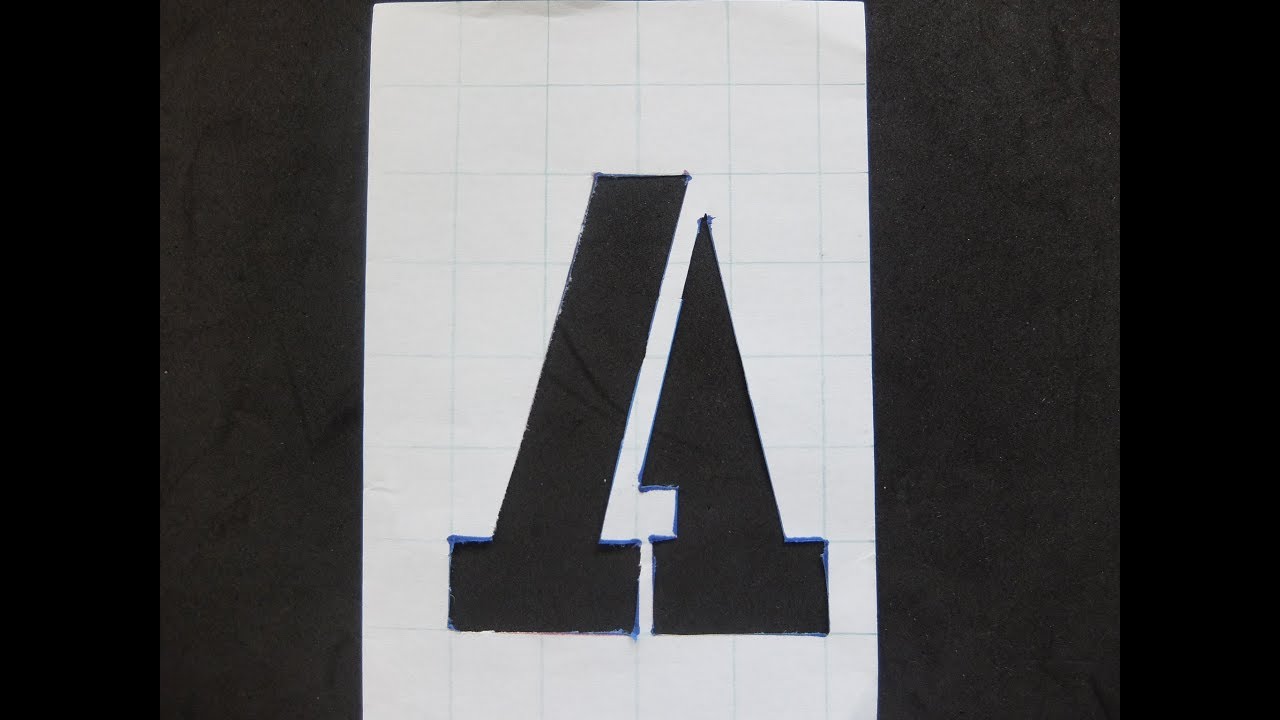 Easy to Make Stencil letters with Grid Letter A 