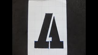 Easy to Make Stencil letters with Grid   Letter A