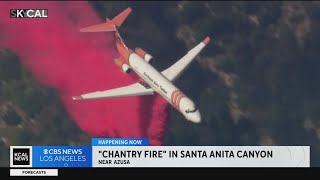 Firefighters battling multi-acre fire in Santa Anita Canyon