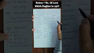 Salary = Rs. 18 Lacs, Which Regime to Opt? #shorts