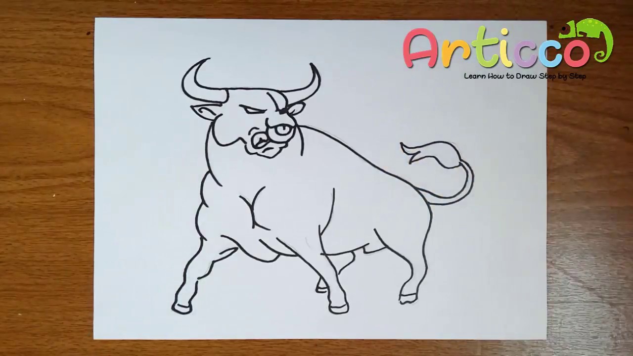 How to Draw a Bull Step by Step for Kids - YouTube