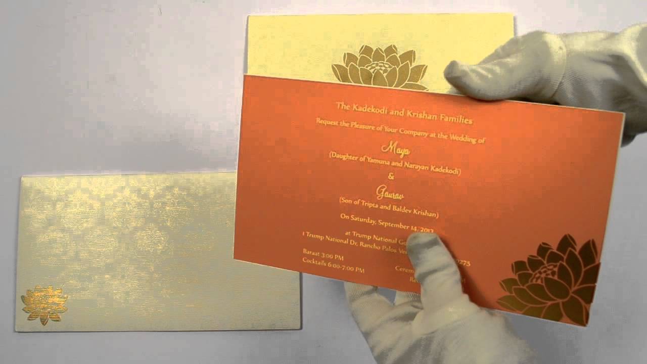 D-6159, Cream Color, Designer Multifaith Invitations, Interfaith Wedding Cards, Wedding Card