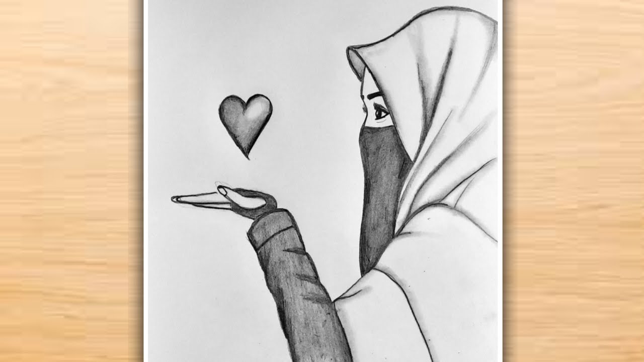 How to Draw a Girl With Hijab | Muslim Girl Drawing Easy | Pencil ...