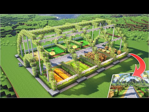 ⛏️ Minecraft Tutorial :: How to build an Evergreen Garden &amp; Farm🌻🥕 [마인크래프트 화려한 대형 정원과 농장 만들기 건축강좌]