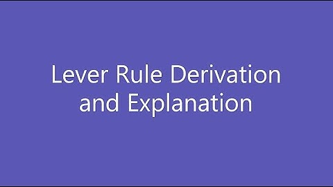 Lever Rule Derivation and Explanation