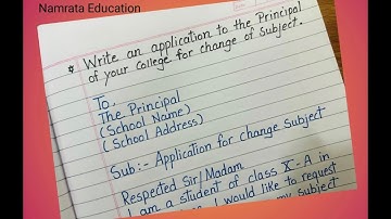Application for change the Subject to the Principal / How to write an application for change subject