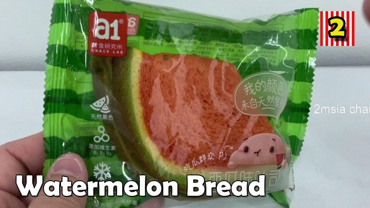 A1 Snack Lab Watermelon Toast Bread Unpacking Fruit type Bun? YouTube