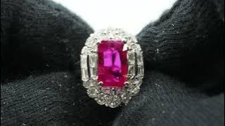 232938604 Burmese Ruby 2.04ct Diamond 2.57ct PT900 12.9g