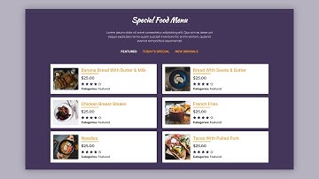 Food Menu Category Filter Or Tabs | HTML, CSS & Vanilla JavaScript