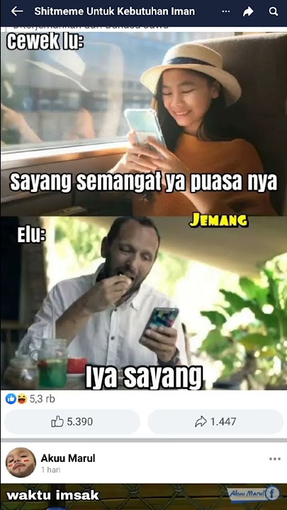momen lu lagi disemangati ayank puasa!!tapi lu ga puasa