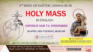 LIVE HOLY MASS || ENGLISH || CATHOLIHUB.TV || OUR LADY OF MOUNT CARMEL CHURCH || HYD 16-04-2024