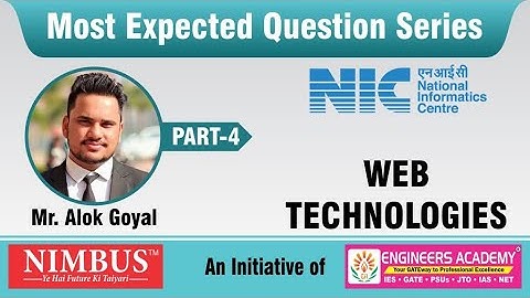 NIC/NIELIT Most Expected Question Series | Web Technologies | NIC Exam 2020 | NIMBUS | Lect - 4