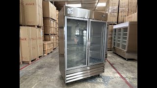 Elite NSF Upright Glass Door Freezer 2 Door Display Freezer 2 Glass Door Stainless Reach In CFD-2FF