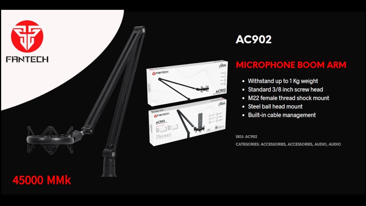 Fantech AC902 Microphone Boom Arm 2023 Review Myanmar YouTube