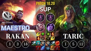 VG Maestro Rakan vs Taric Sup - KR Patch 10.20