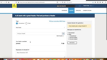 How to add Headers in BSNL DLT  Portal
