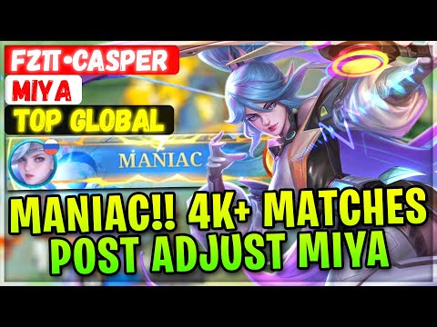 MANIAC!! 4k+ Matches Post Adjust Miya [ Top Global Miya ] Fzπ•CASPER - Mobile Legends Emblem Build @MobileMobaYT