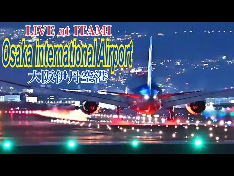 LIVE Osaka International Airport Japan 伊丹空港　ライブ配信　2025.01.13　(千里川土手)