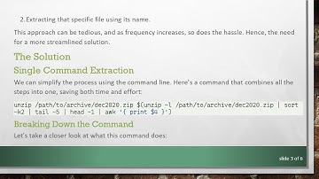 How to Extract the Last File Added to a Zip Archive in One Command