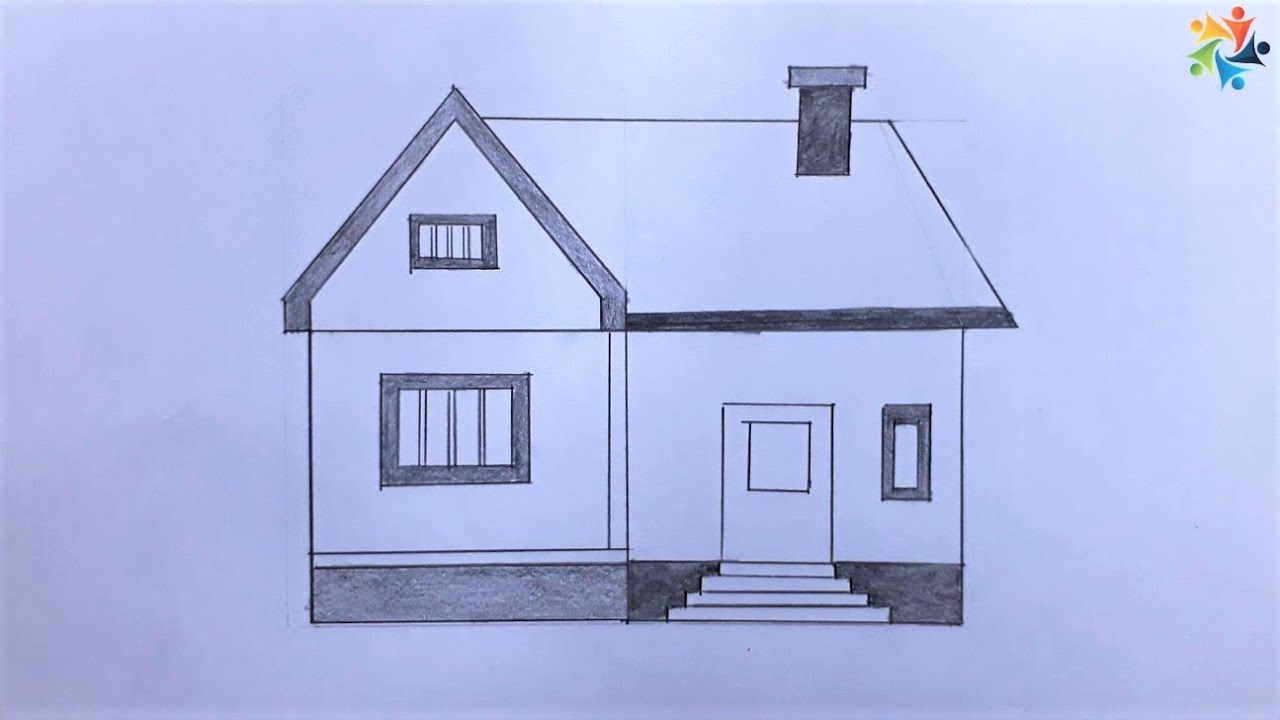 Draw a House For Beginners || Easy Technical Drawing || Pencil ...