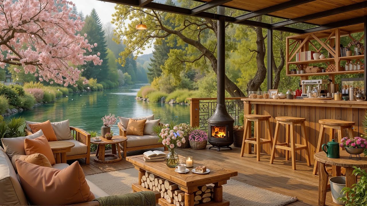 Cozy Morning Jazz in Coffee Shop Ambience | Smooth Jazz  & Crackling Fireplace for Work, Study