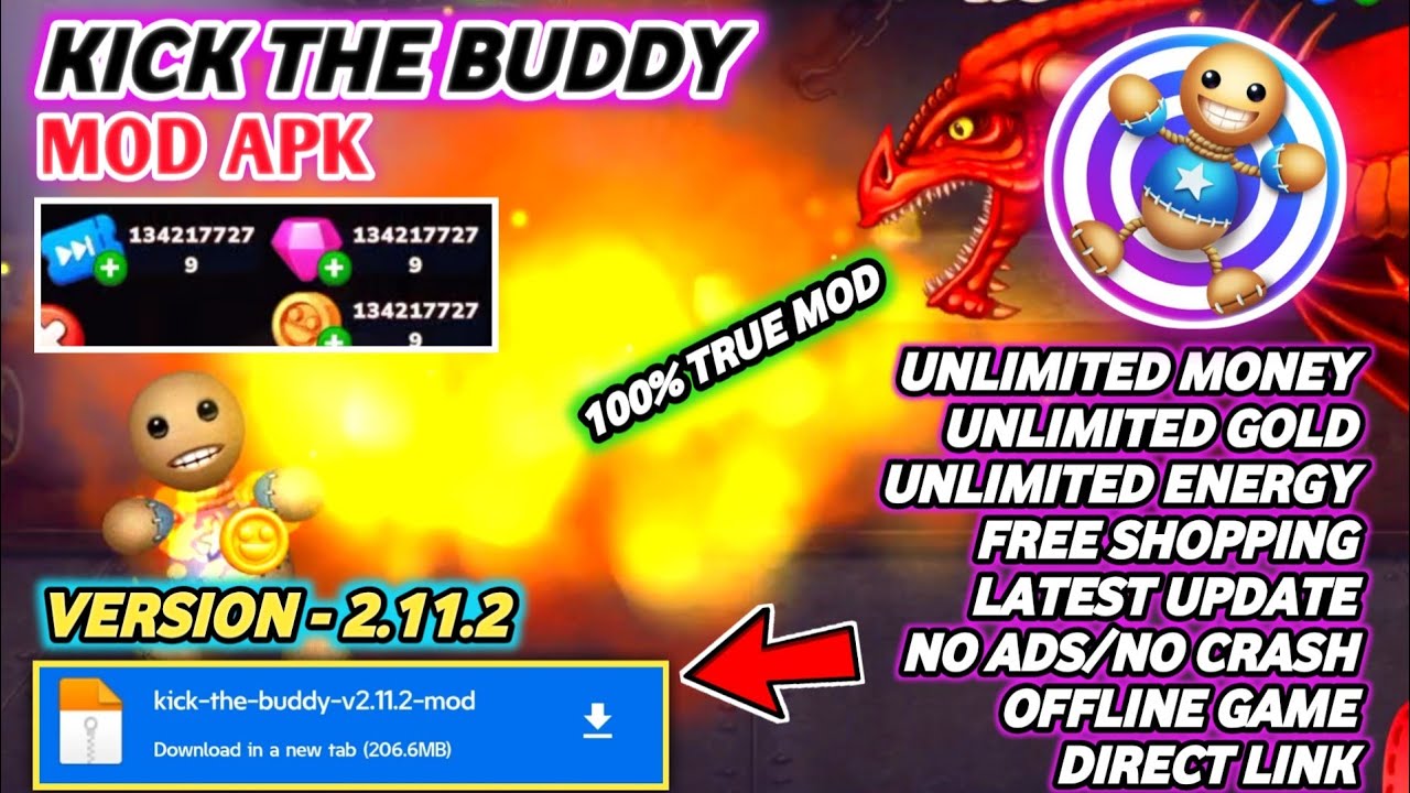 Kick The Buddy Mod Apk New Update v2.11.2 - Unlimited Money 🤑🤑🤑