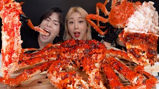 SUB)ASMR MUKBANG 킹레전드 오브레전드🔥 매운대왕킹크랩🦀먹방!에 양념게딱지비빔밥은 필수 두입컷🍚! king crab eating show!