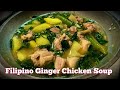 Easy filipino ginger chicken soup recipe  tinolang manok recipe with baby spinach