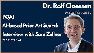 💡 Open Source AI-based Patent Search Tool PQAI - Interview with Sam Zellner #rolfclaessen