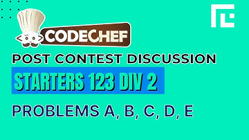 Codechef Starters 123 (Div 2) | Video Solutions - A to E | by Ankit Ghildiyal | TLE Eliminators