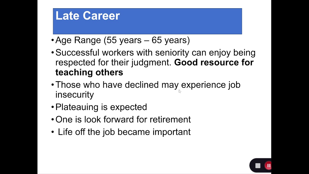 Traditional Career Stages (with improved video quality) YouTube