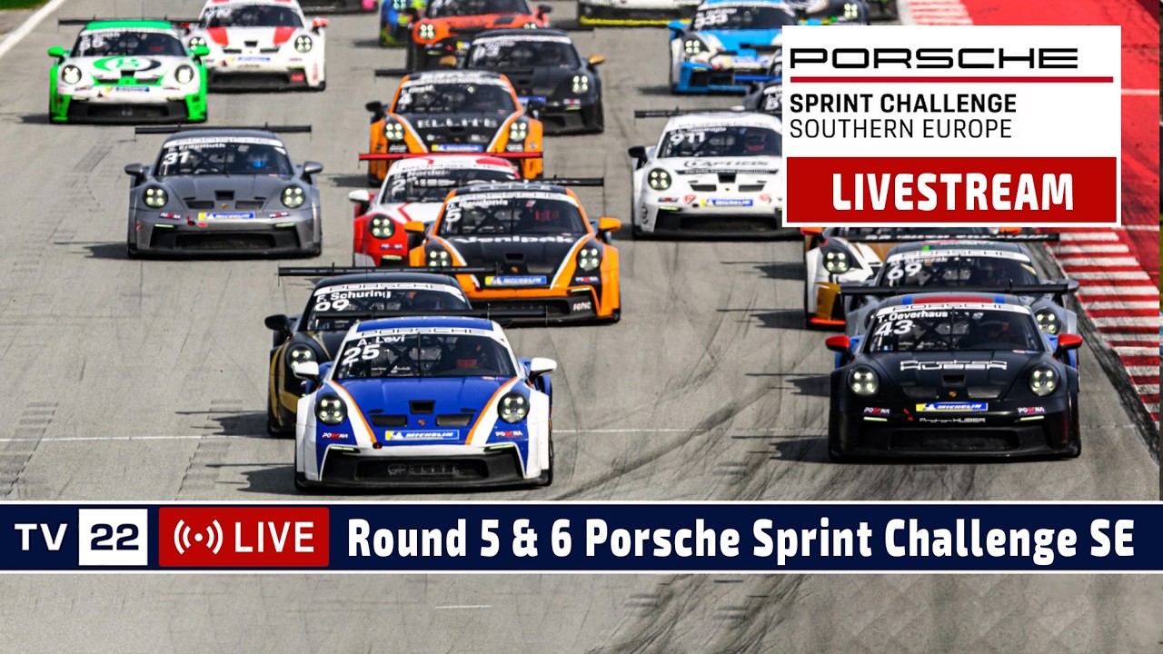 LIVE: Porsche Sprint Challenge Valencia Race 5 & 6 Sport & Club Division - 21.02.2026