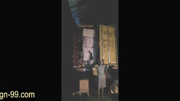 process of loading furniture to container in our furniture warehouse