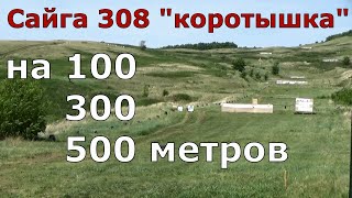 Сайга 308 на 100 300 500 метров!!!