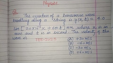 The equation of a transverse wave travelling along a string isy(x,t)= .. | jee main 2025 physics