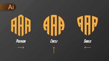 How To Draw Any Letters Logo In Polygon, Circle & Shield | Illustrator Tutorial