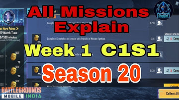 Season 20 Week 1 All Royal Pass Mission Explained BGMI | C1S1 week 1All RP Explain | Season 20 Week1