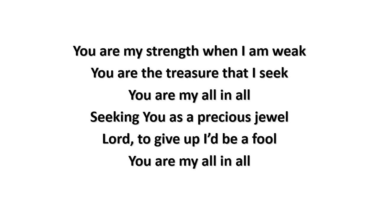 You are my all in all lyrics dennis l jernigan 1990 youtube