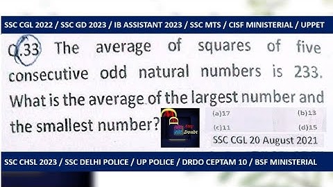 #129 Ques:- The average of squares of five conse.....See Full Question in description box. ||AMAD||
